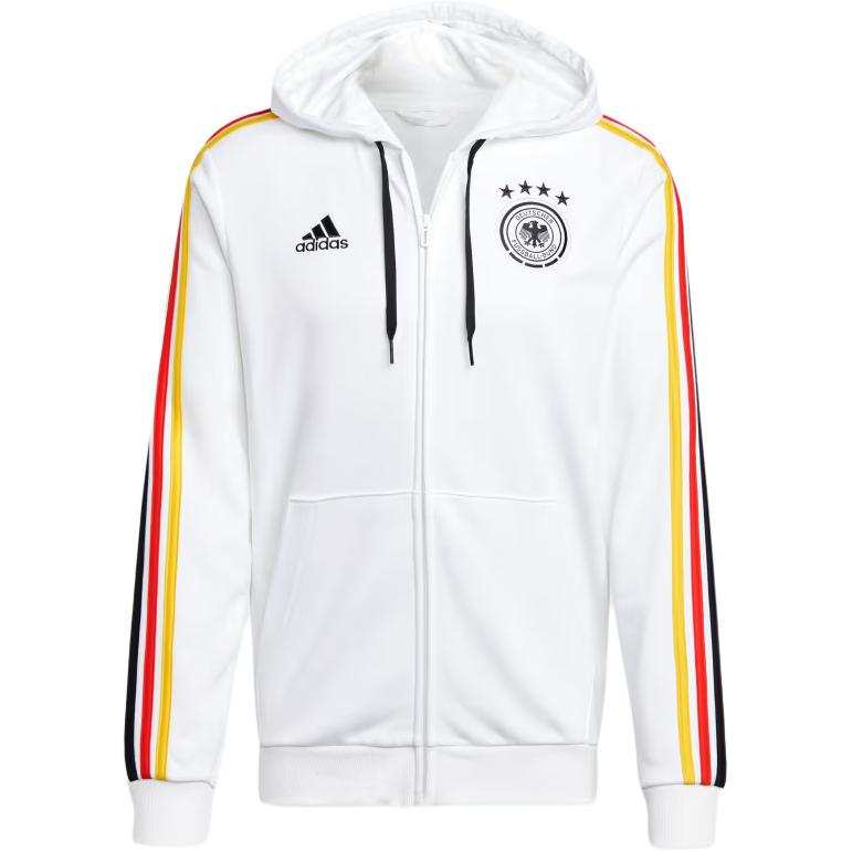 Adidas Adidas DE National Team GERMANY DNA FULL ZIP HOODIE Soccer Jersey Men's White