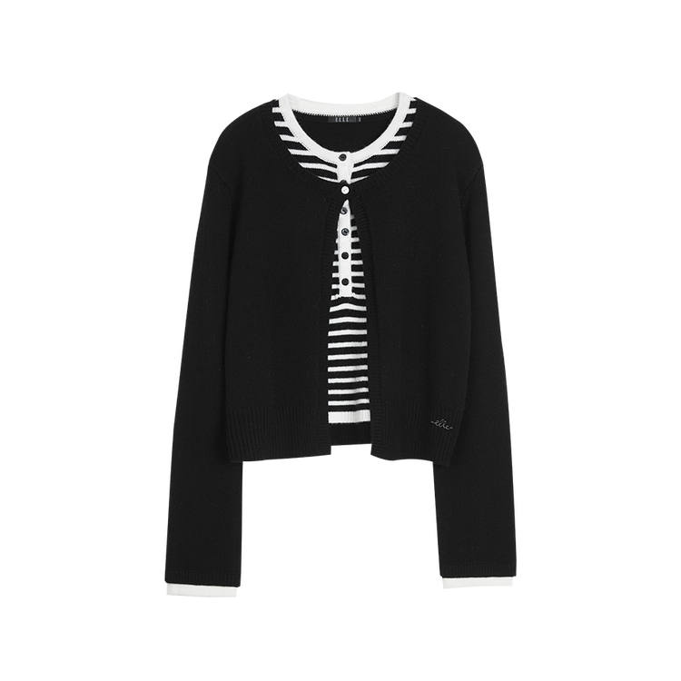 ELLE ELLE Sweaters Women's Black Crew Neck Thin