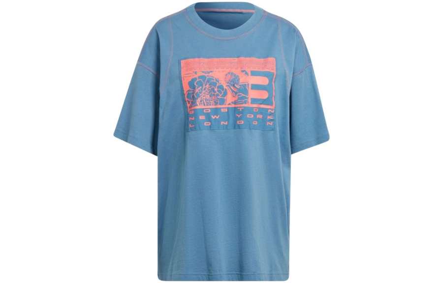 Adidas Adidas T Shirts Women's Blue Crew Neck Moderate Straight Fit