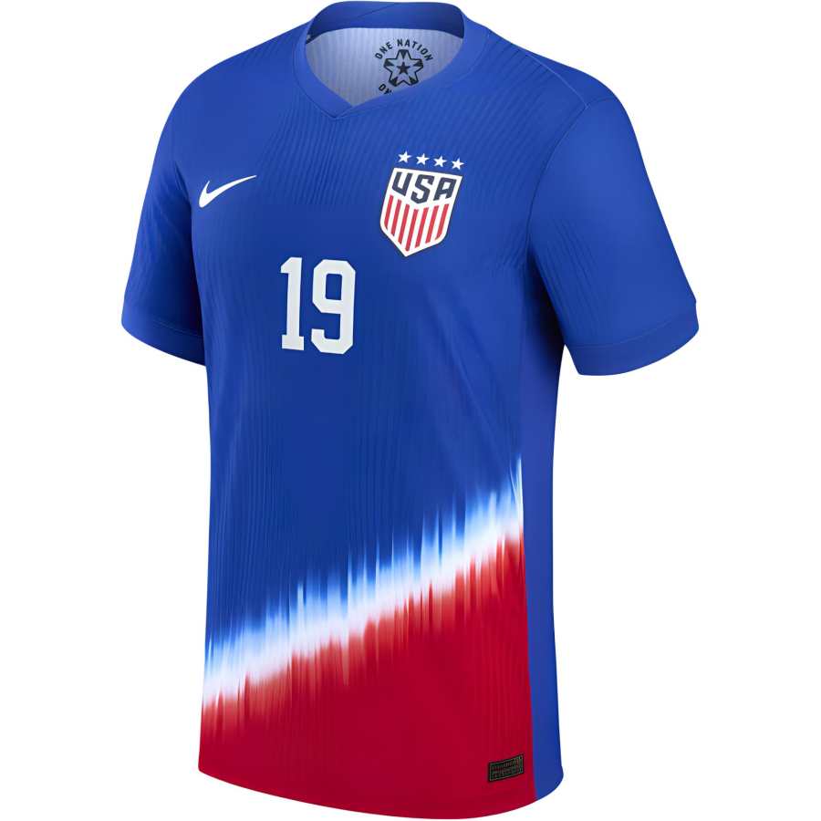 Nike Nike United States National Team Crystal Dunn USWNT 2024 Match Away Soccer Jersey Men's Blue