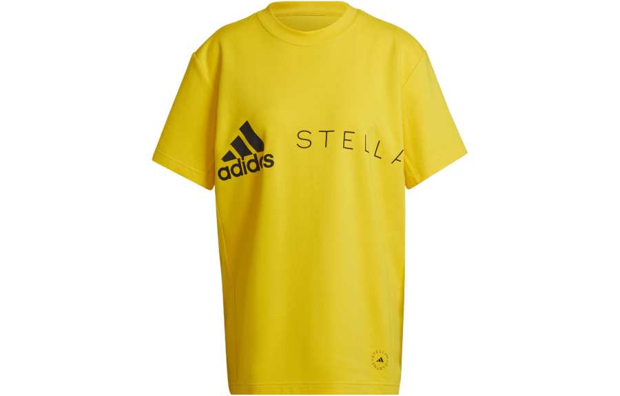 Adidas Adidas T Shirts Women's Yellow Crew Neck Moderate Straight Fit