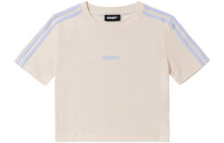 Nerdy Crop Tops Women's Cream Crew Neck Moderate