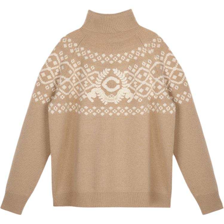 COACH FW24 Sweater Women's Mixed Brown Yellow