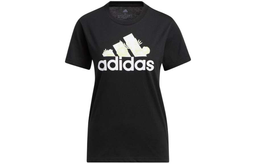 Adidas Adidas T Shirts Women's Black Crew Neck Moderate Straight Fit
