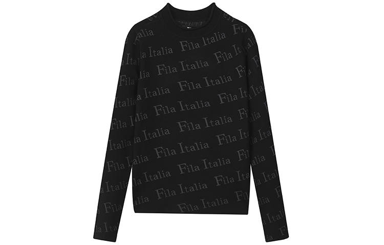 FILA Sweaters Women's Jet Black Crew Neck Moderate Base Layer