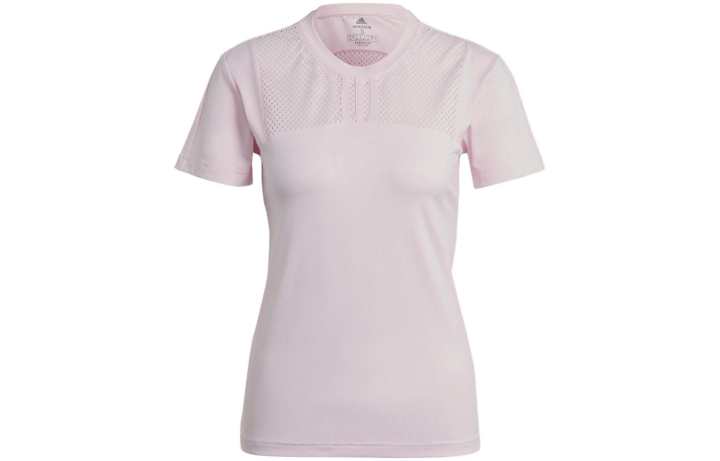 Adidas Adidas T Shirts Women's Pink Crew Neck Moderate Straight Fit