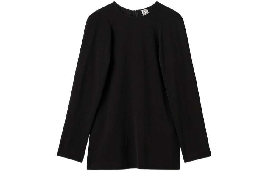 TOTEME Slouched-shoulder Long-sleeve Blouse