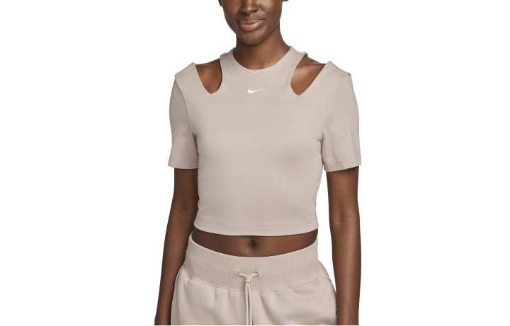 Nike Nike Crop Tops Women's Light Taupe Crew Neck Moderate