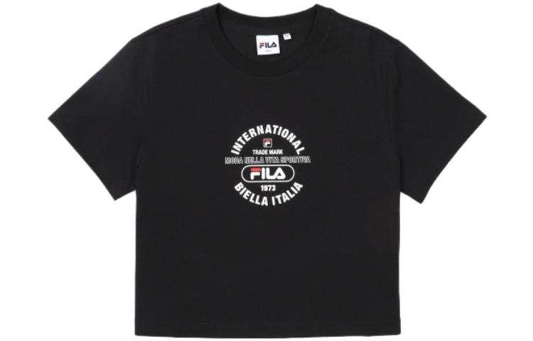 FILA Crop Tops Women's Black Crew Neck Moderate