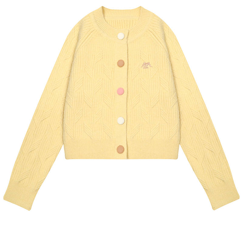 Umoumo Sweaters Women's Crew Neck Moderate Cardigan