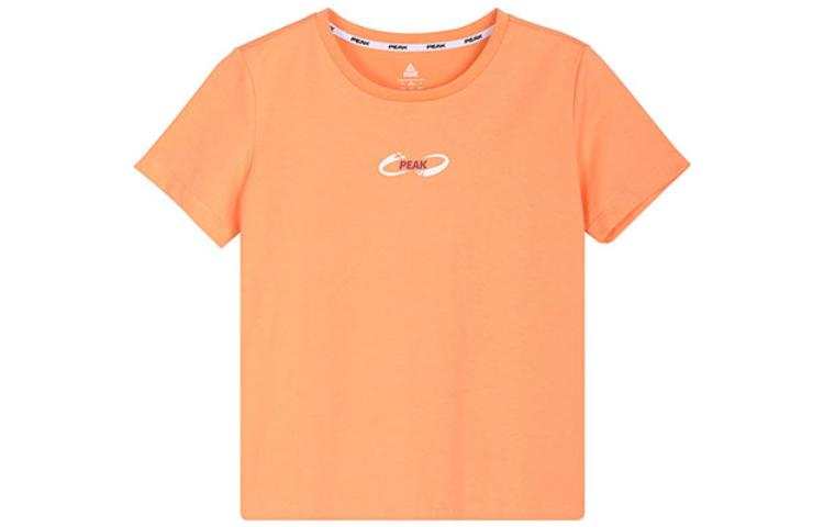PEAK Crew Neck Fitted Straight Fit Short Sleeved T Shirt Women's Smoothie Orange