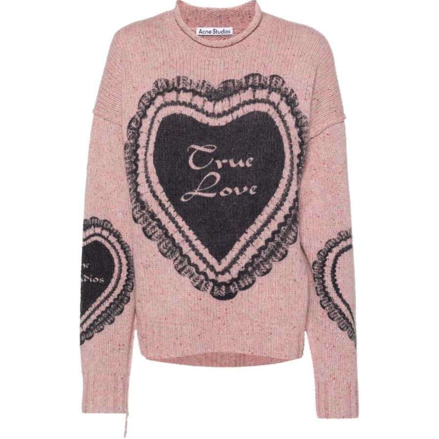 Acne Studios Acne Studios heart-print chunky-knit jumper