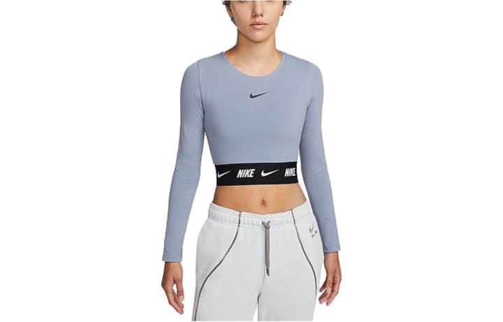 Nike Nike Crop Tops Women's Light Lavender Crew Neck Moderate