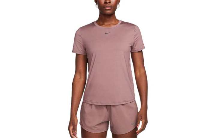 Nike Nike T Shirts Women's Pink Crew Neck Moderate Straight Fit