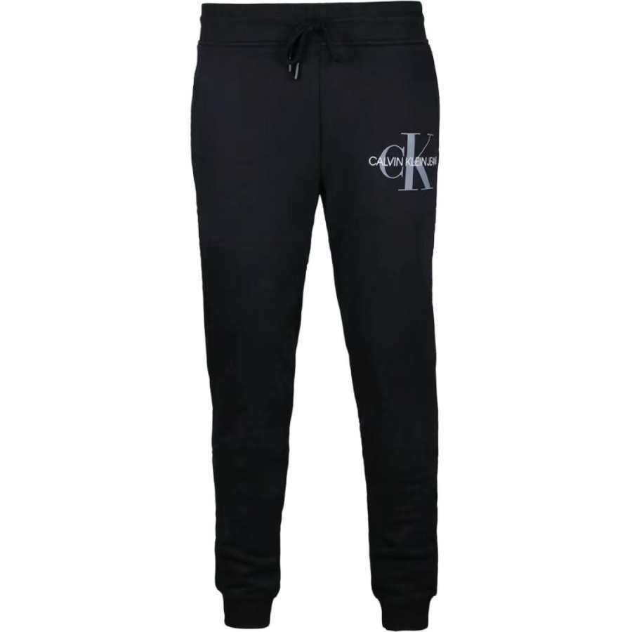 CALVIN KLEIN Letter Minimalist Style Comfortable Versatile Fleece Lined Casual Pants Men's Black