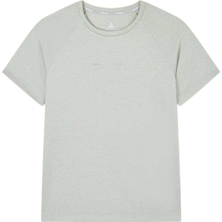PEAK T Shirts Women's Pea Green Crew Neck Moderate Straight Fit