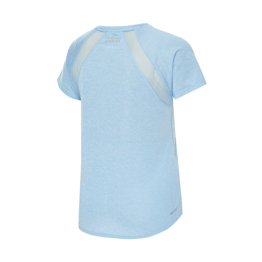 New Balance New Balance T Shirts Women's Blue Crew Neck Moderate Straight Fit