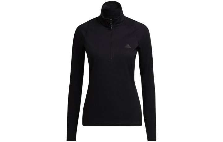 Adidas Adidas T Shirts Women's Black Stand Collar Moderate Straight Fit
