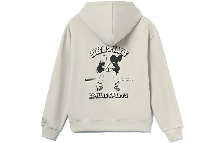 Li-Ning Li Ning Sports Trendy Collection Sports Trendy Collection, Fun Print Fleece Lined Thermal Loose Fit Hooded Pullover