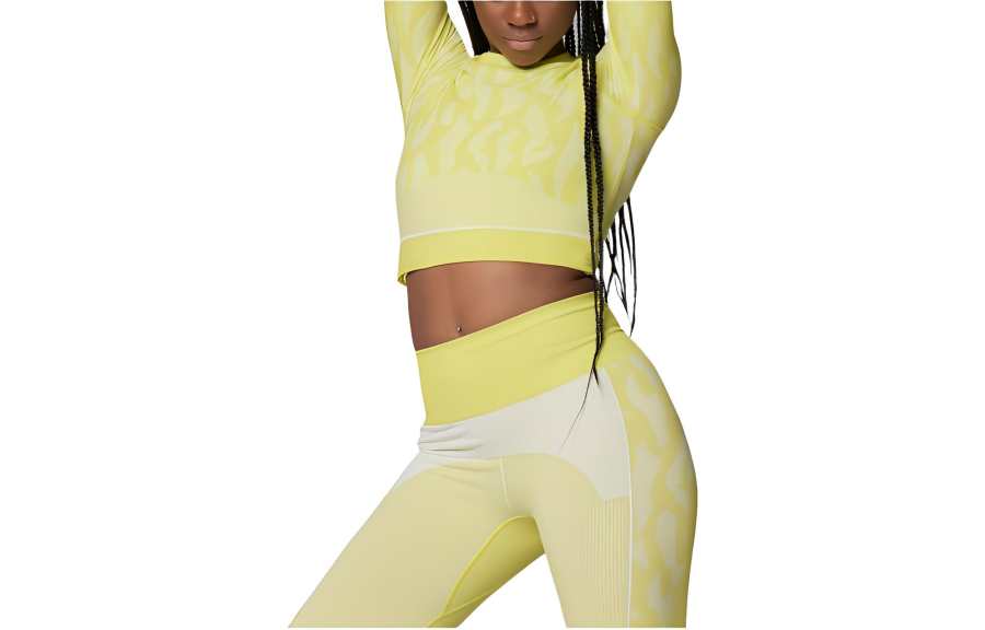 Adidas Adidas T Shirts Women's Yellow Crew Neck Moderate Straight Fit
