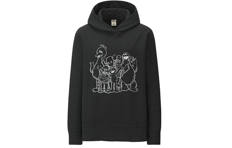 UNIQLO X UNIQLO X Sesame Street Group #2 Outline Hoodie Japanese Women'ss Sizing Black