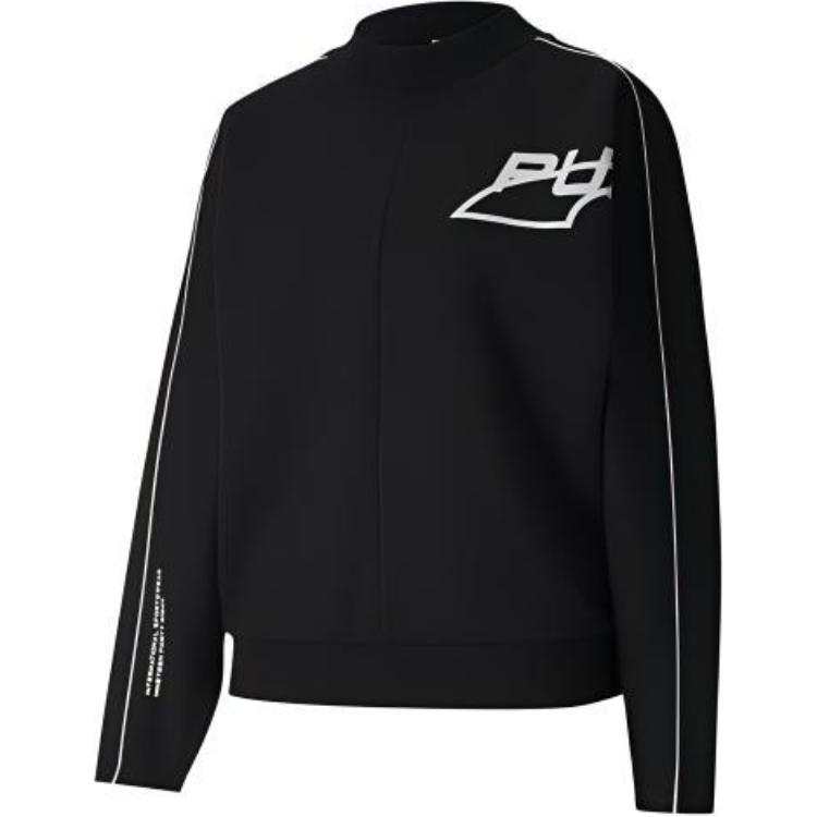 PUMA Sweatshirts Women's Black Crew Neck Moderate Regular
