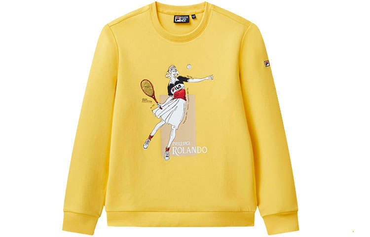 FILA Sweatshirts Women's Lily Blue Yellow Crew Neck Moderate Regular