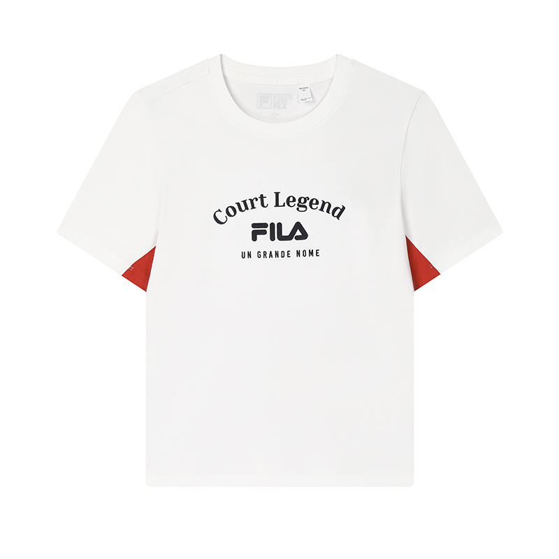 FILA T Shirts Women's Cloud White Crew Neck
