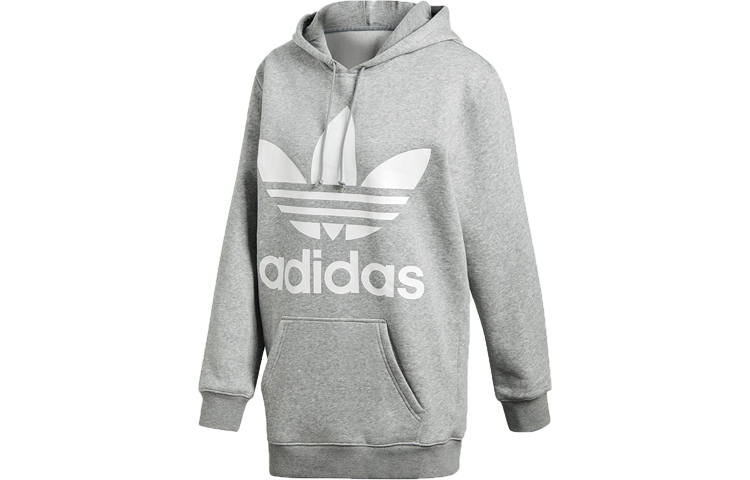 Adidas Originals Sweatshirts Women's Medium Heather Gray Hooded Moderate Regular