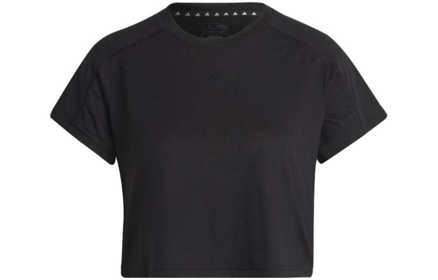 Adidas Adidas T Shirts Women's Black Crew Neck Moderate Straight Fit