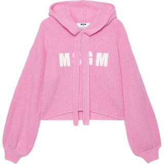 MSGM Embroidered-logo Knitted Hoodie