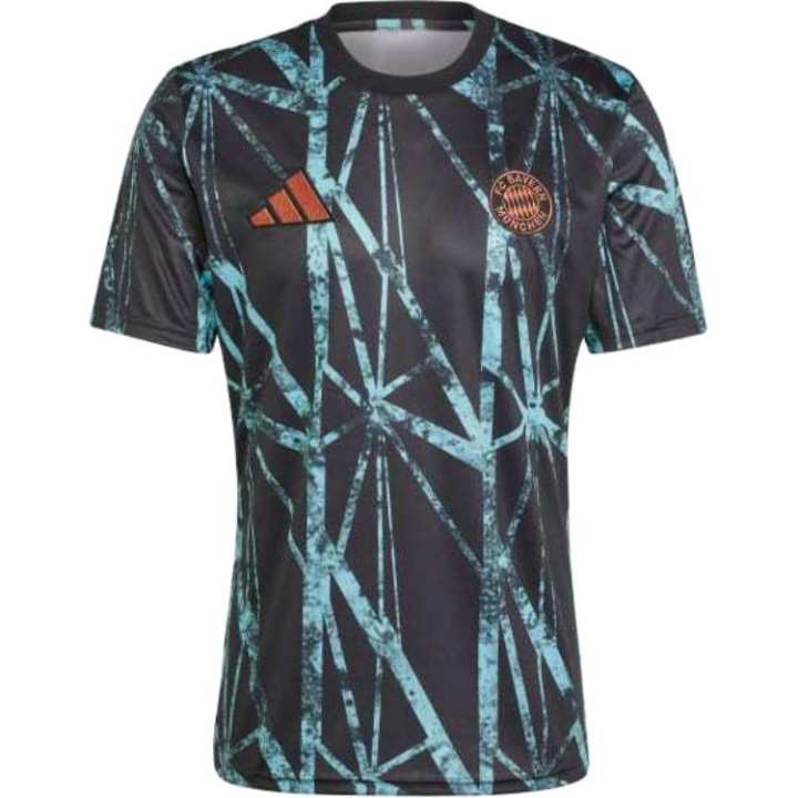 Adidas Adidas Bayern Munich Black SS24 Pre Match Jersey Soccer Jersey Men's Cyan Black