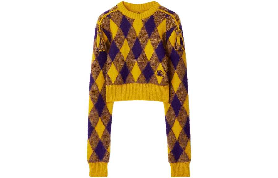 Burberry Burberry Argyle Wool Sweater 'Pear'