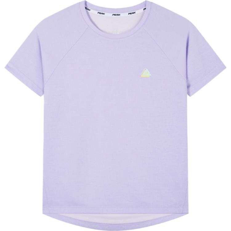 PEAK T Shirts Women's Lavender Crew Neck Moderate Straight Fit