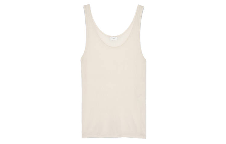 SAINT LAURENT Sleeveless Ribbed Tank Top