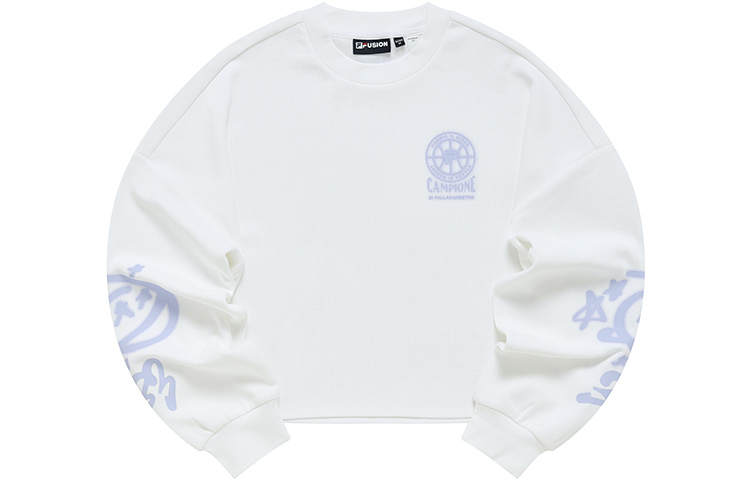 FILA FUSION Sweatshirts Women's Standard White Crew Neck Moderate Regular
