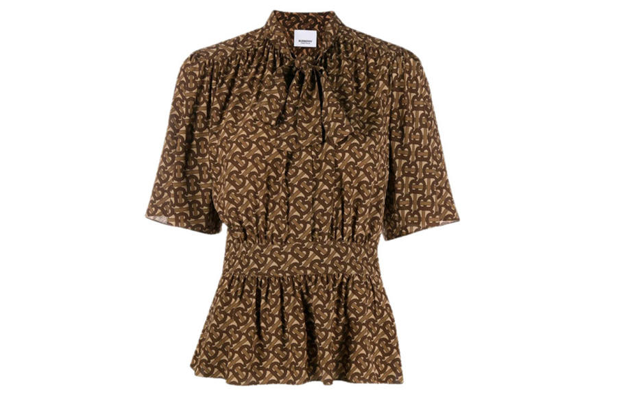 Burberry Shirts Women's Brown Stand Collar Moderate