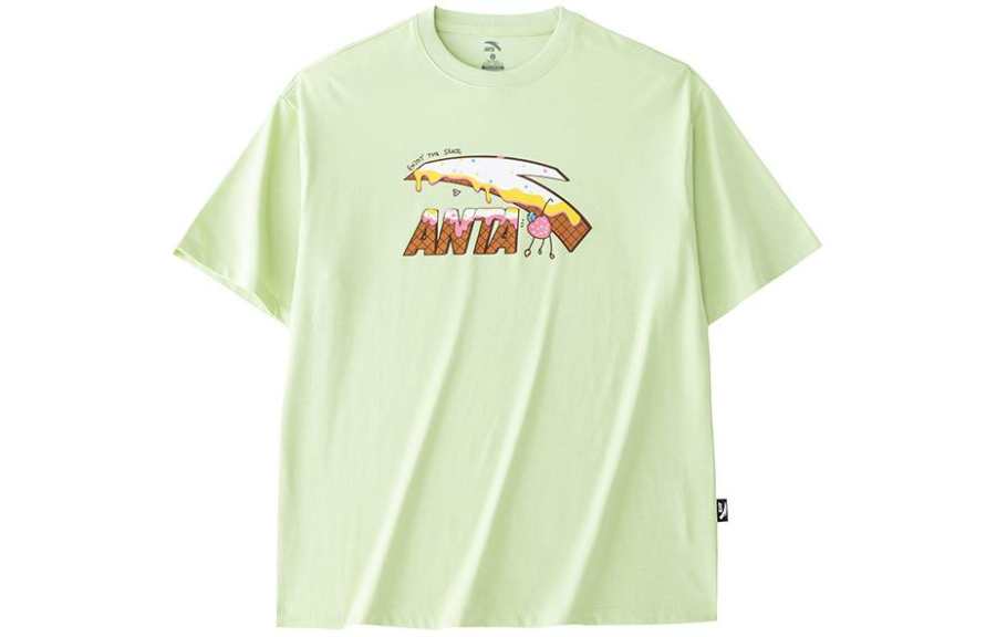 Anta Lifestyle Collection Sports Lifestyle Collection Drop Shoulder Sleeve T Shirt Women's Pistachio Green