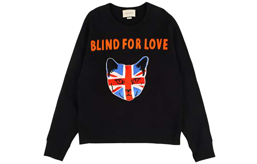 GUCCI Sweatshirts Women's Black Crew Neck Moderate Regular