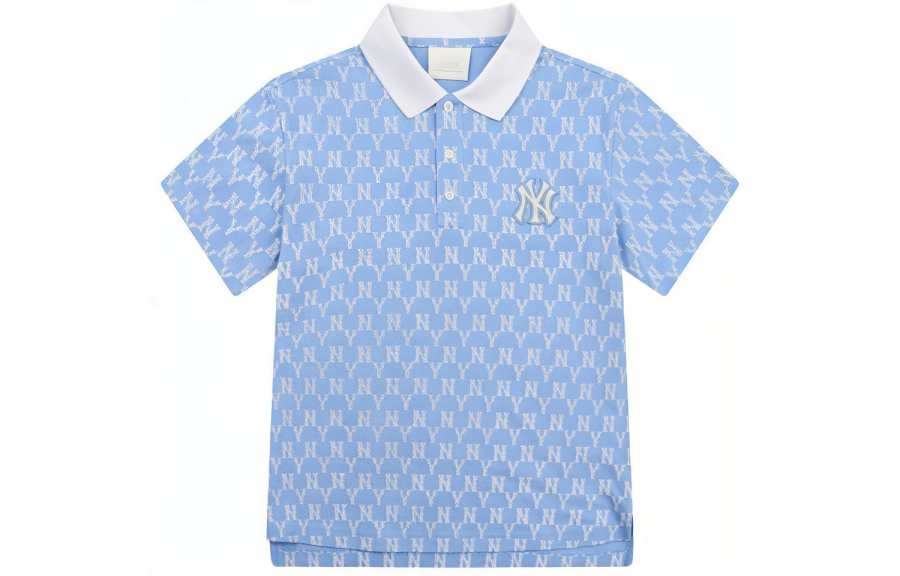 MLB Old Flower Polo Shirt Women's Sky Blue