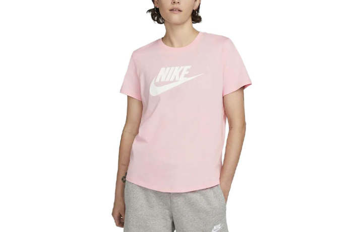 Nike Nike T Shirts Women's Pink Crew Neck Moderate Straight Fit