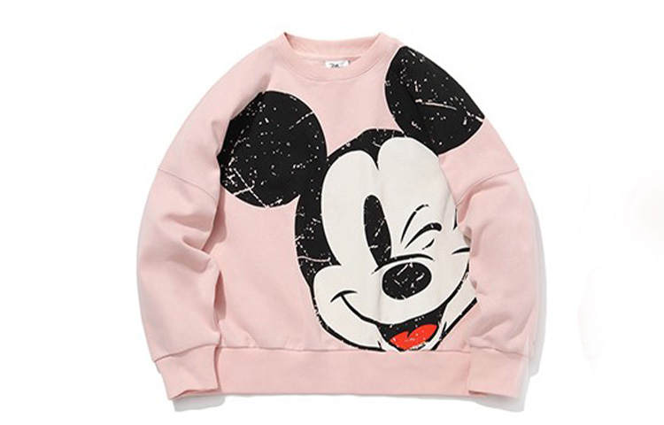 Li-Ning Li Ning X Disney Sweatshirts Women's Pink Crew Neck Moderate Regular