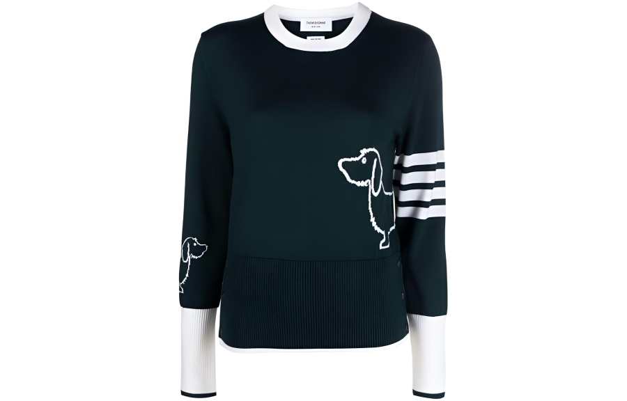 THOM BROWNE THOM BROWNE Long-Sleeved Crewneck Knitted Jumper