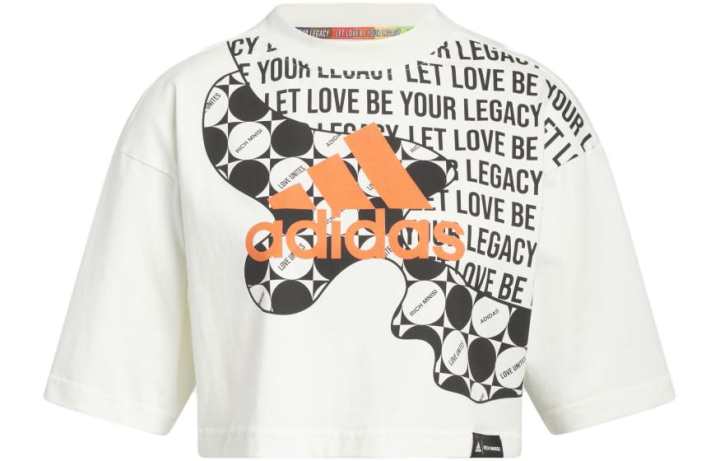 Adidas Adidas Drop Shoulder Sleeve T Shirt Women's White