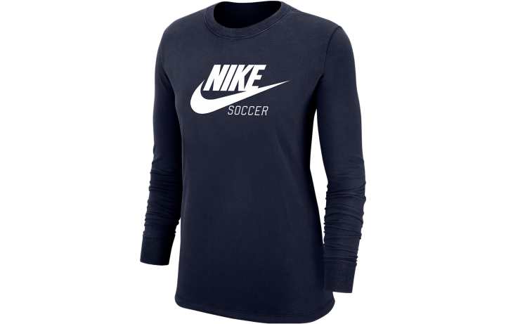 Nike Nike T Shirts Women's Navy Blue Crew Neck Moderate Straight Fit
