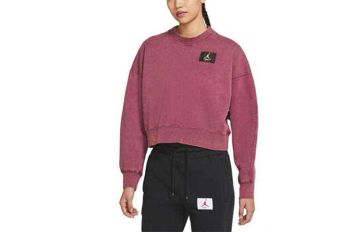 Jordan Jordan Sweatshirts Women's Bordeaux Burgundy Crew Neck Moderate Regular