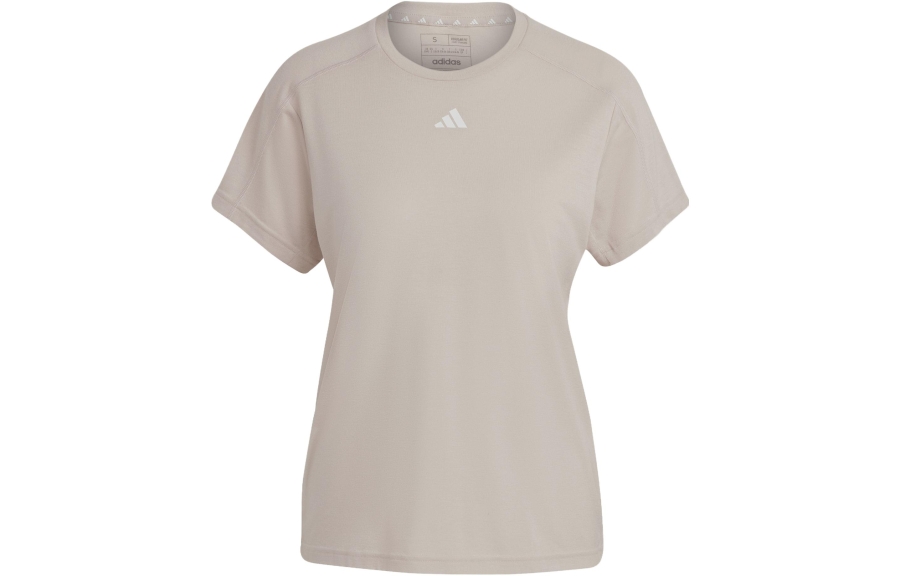 Adidas Adidas T Shirts Women's Beige Crew Neck Moderate Straight Fit