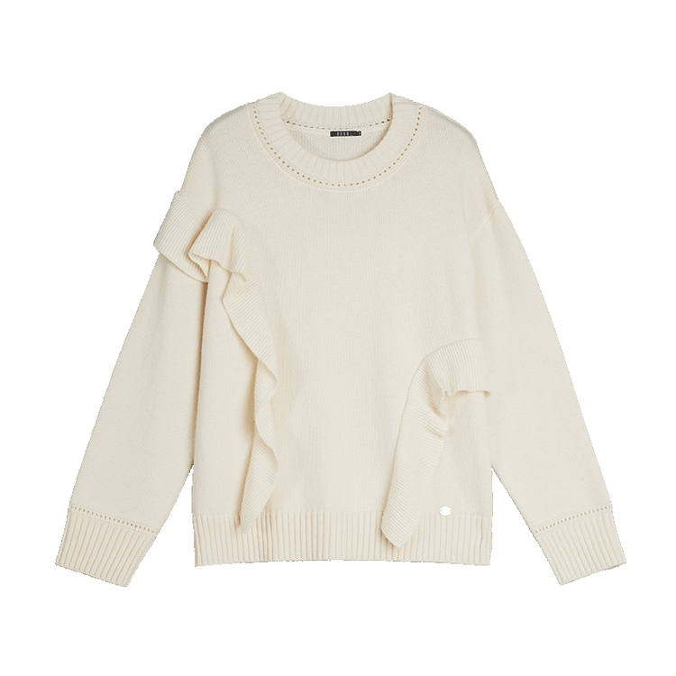 ELLE Sweaters Women's Ecru Crew Neck Moderate Other