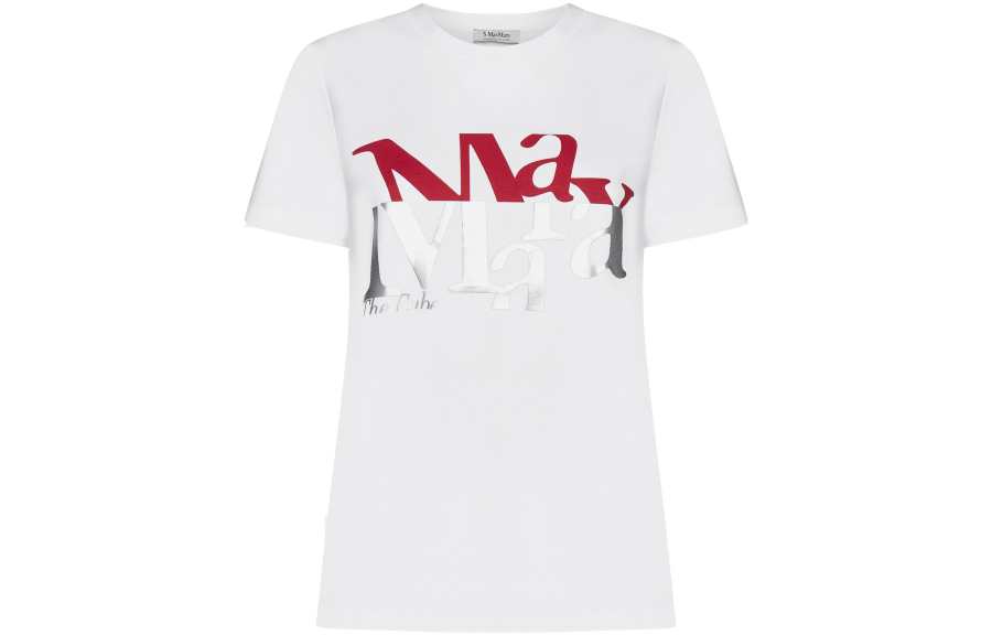 'S MAX MARA T Shirts Women's White Crew Neck Moderate Straight Fit
