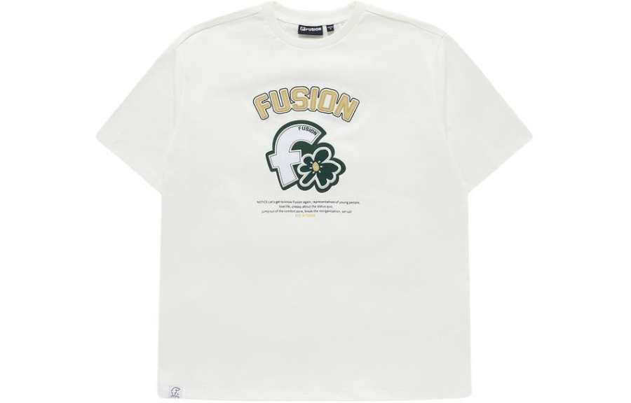 FILA FUSION Drop Shoulder Sleeve T Shirt Women's Cloud White